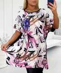 Bluzka, tunika, plus size, asymetryczna, dekolt, 50/52/54/56