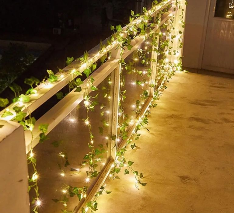 Girlanda solarna sztuczny bluszcz 10M