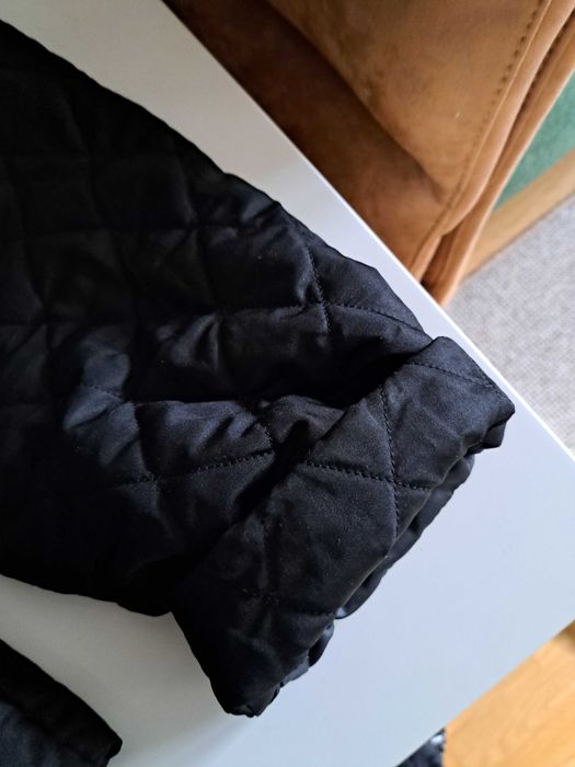 Kurtka angielska pikowana sportowy styl kaptur z liskiem 52/54