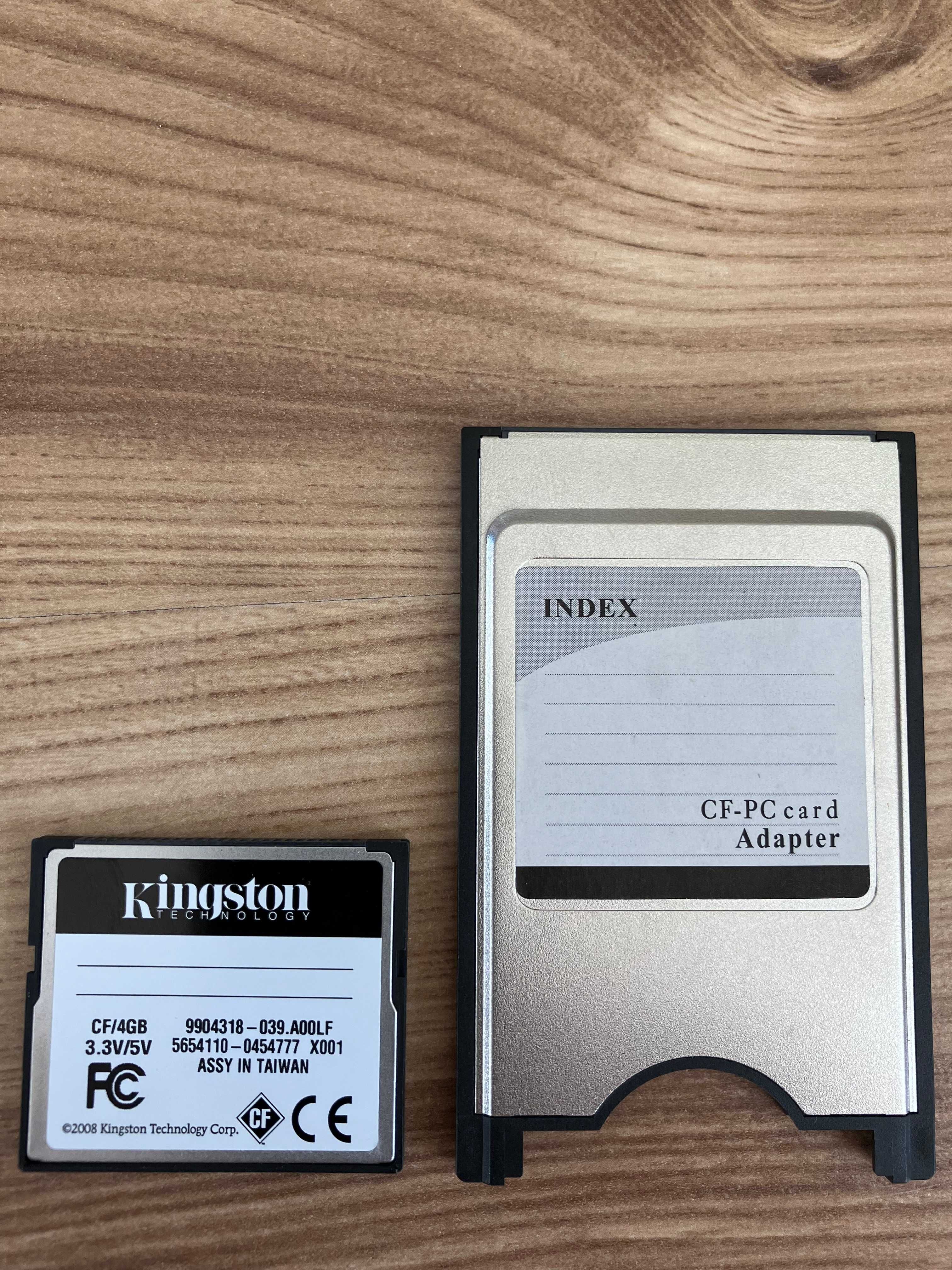 Adapter czytnik PCMCIA do kart CF GRATIS karta Kingston CF 4 GB
