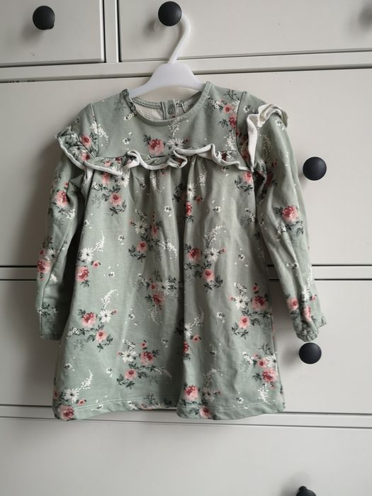 Newbie sukienka zielona róże 86 NOWA Z APASZKĄ