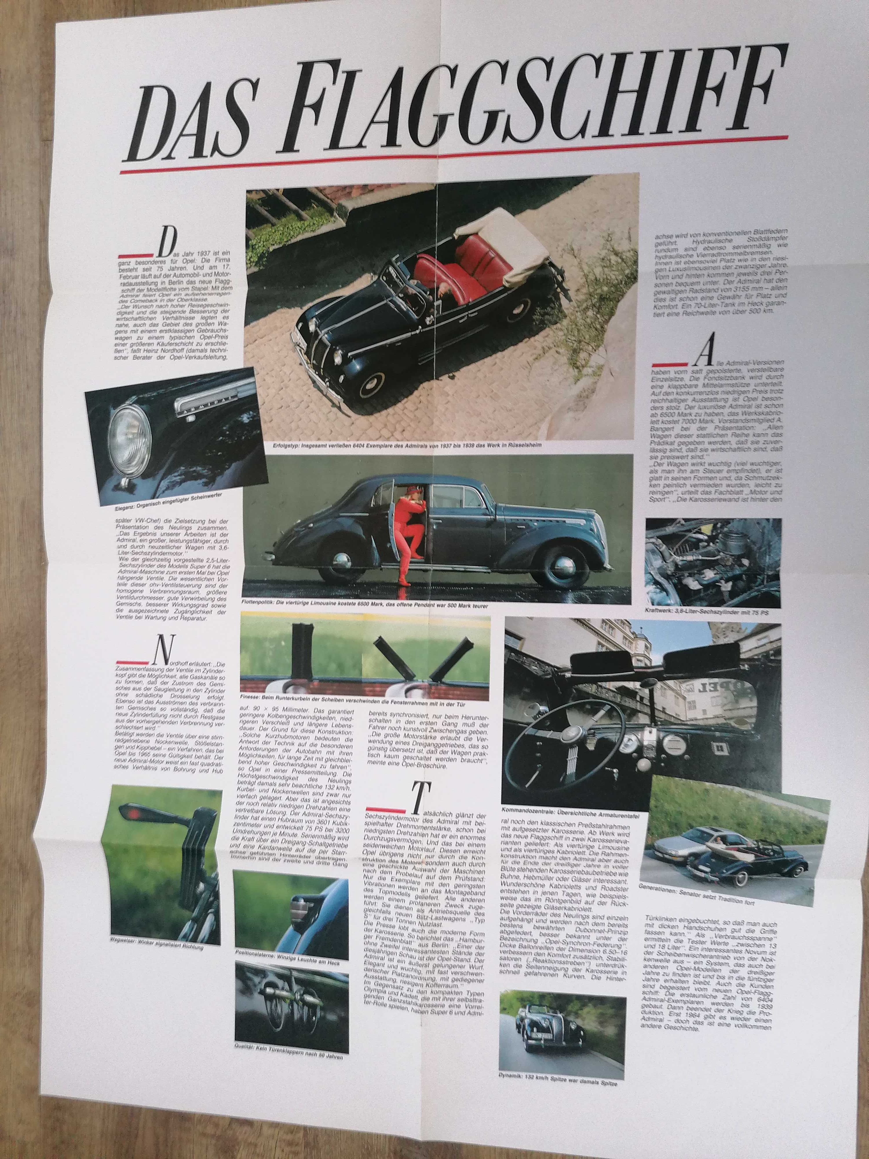 Plakat Opel Opel Admiral 1937 " Giulio Betti"