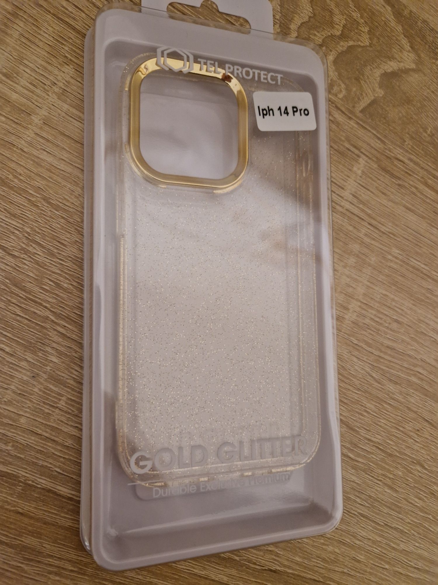 Etui Tel Protect Gold Glitter Case do Iphone 14 Pro złoty