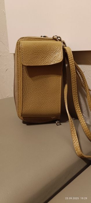 Torebka włoska skóra portfel i na telefon