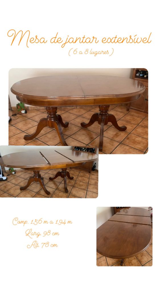 Mesa de jantar extensível