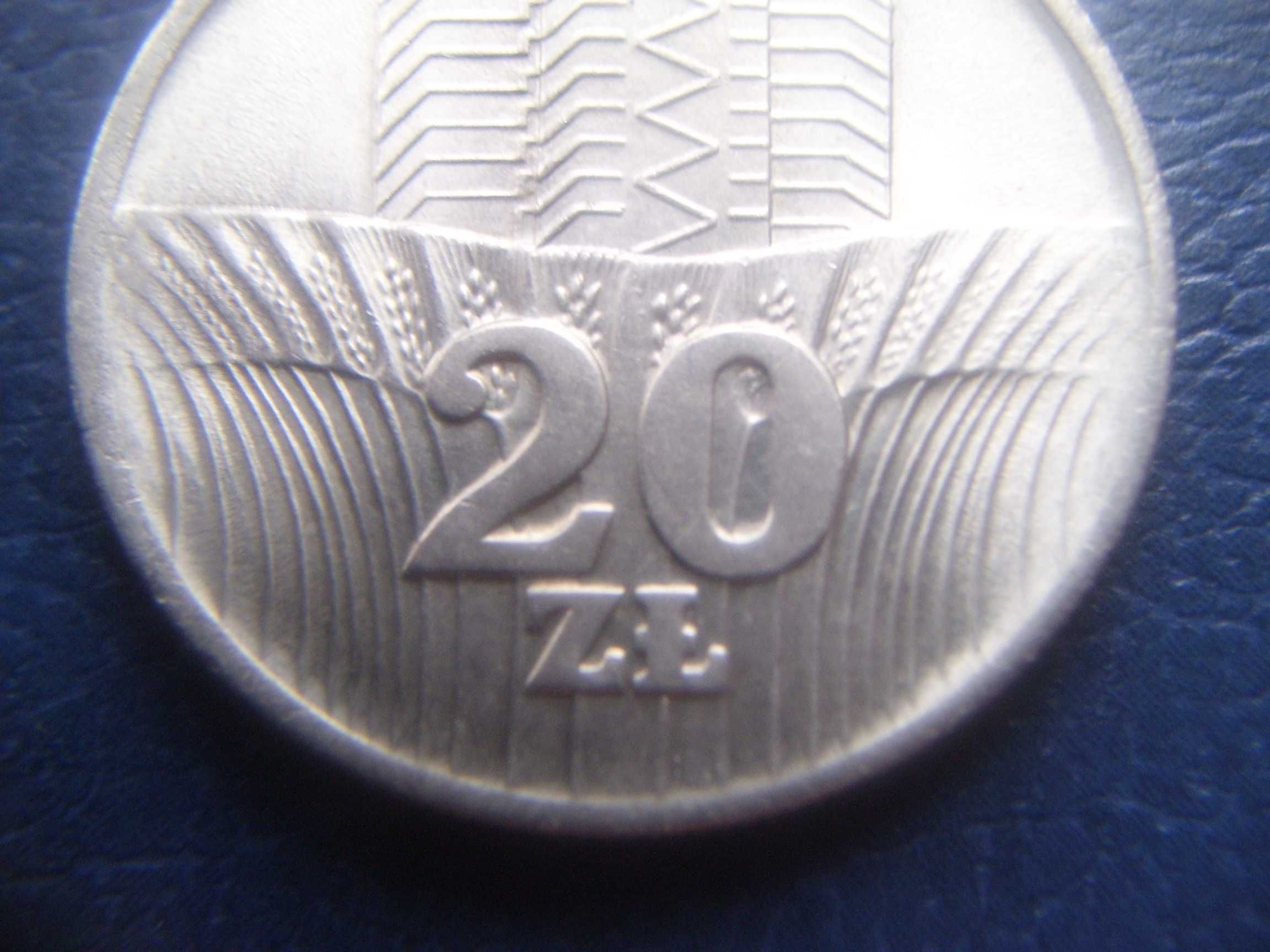 Stare monety 20 złotych 1976 Kłosy PRL stan menniczy