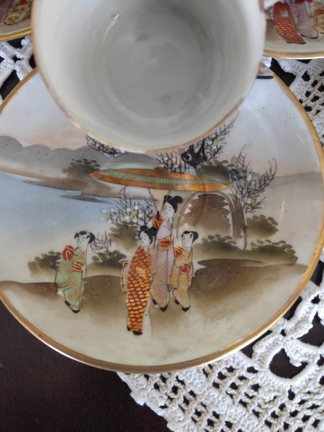 Serviço café 12 chavenas, muito vintage, casquinha, chines muito antig