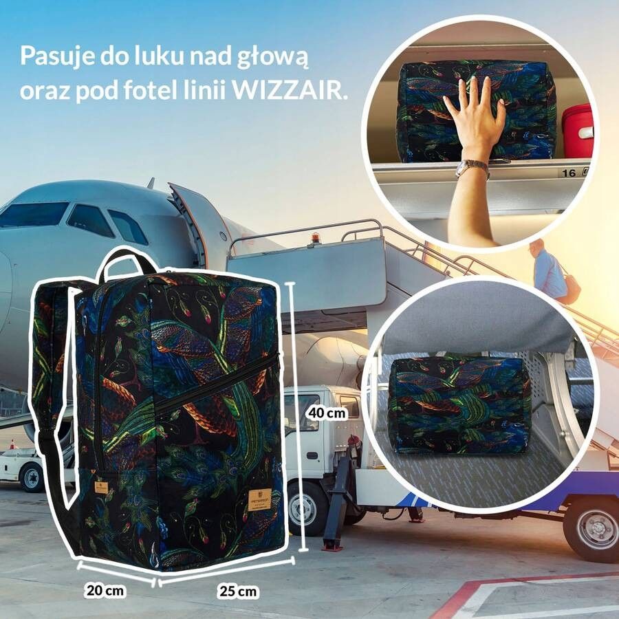 plecak-torba podróżna z uchwytem na walizkę - peterson