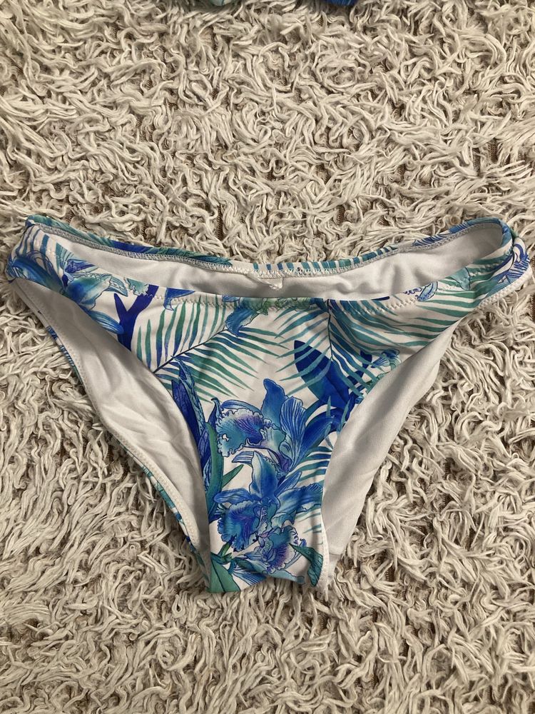 Bialy niebieski zielony stroj kapielowy bikini esotiq s/36 malta print