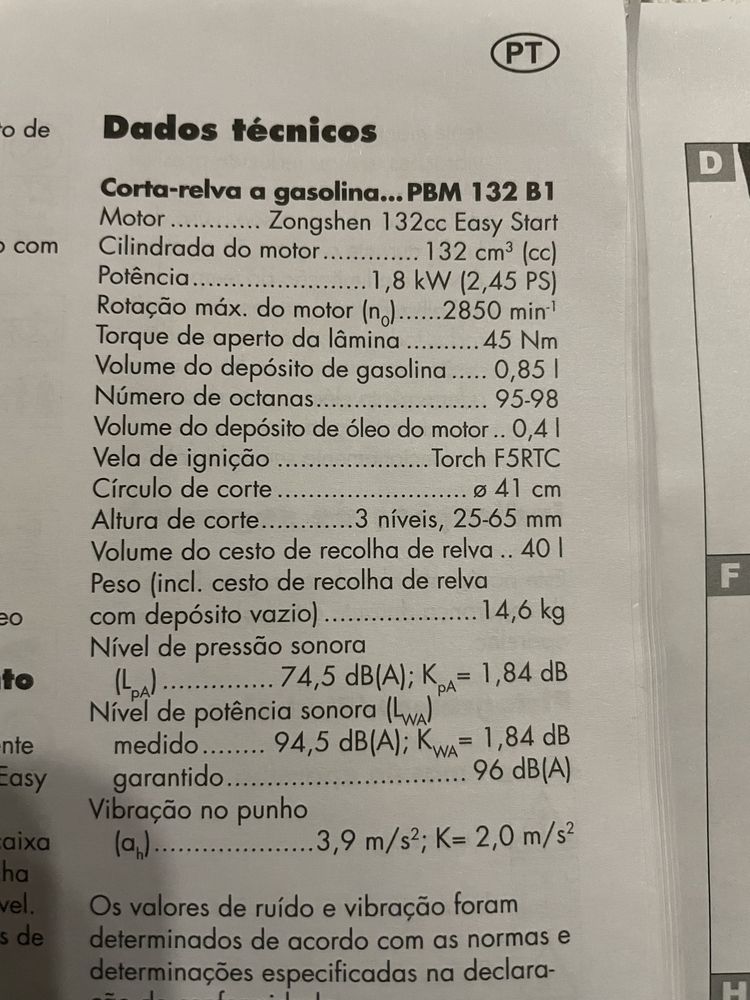 Maquina de cortar relva a gasolina