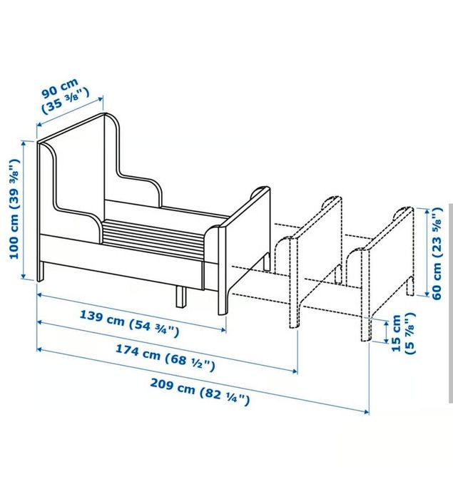 Rama łóżka Ikea Busunge