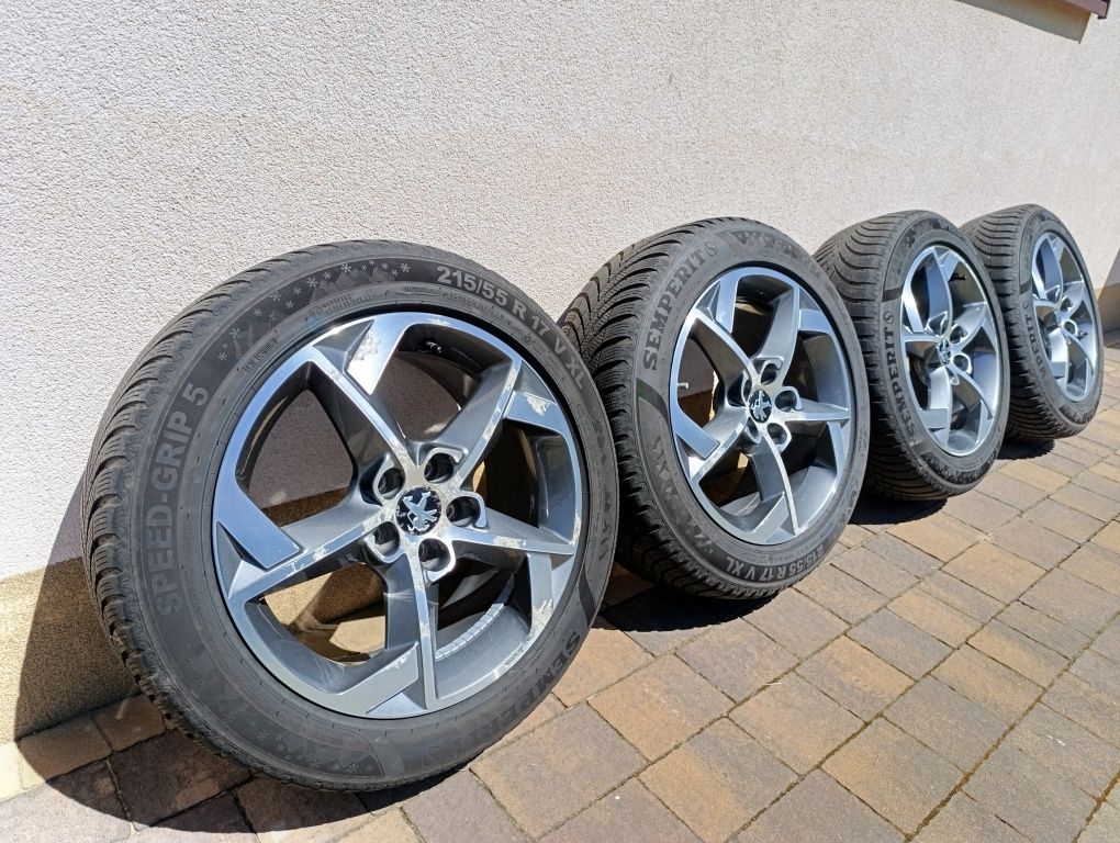 Koła opony zimowe Semperit 215 55r17 + alufelgi 5x108 ET40 Peugeot 508