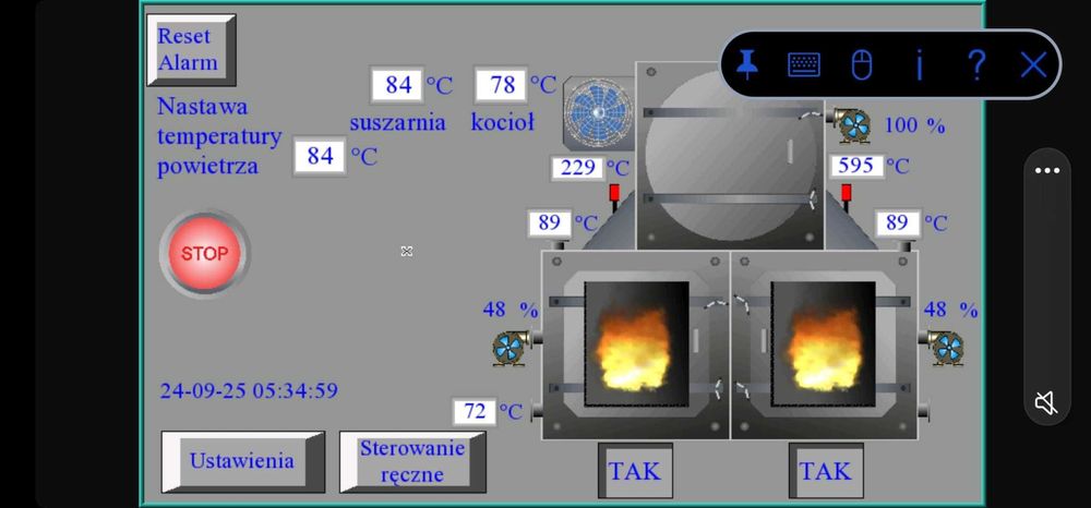 Modernizacja automatyki, generator, nagrzewnica  BIO PAL Air Gizex