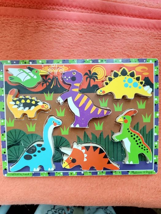 Melissa and Doug Сортер з дерева Динозаври Рамка вкладиш Пазли