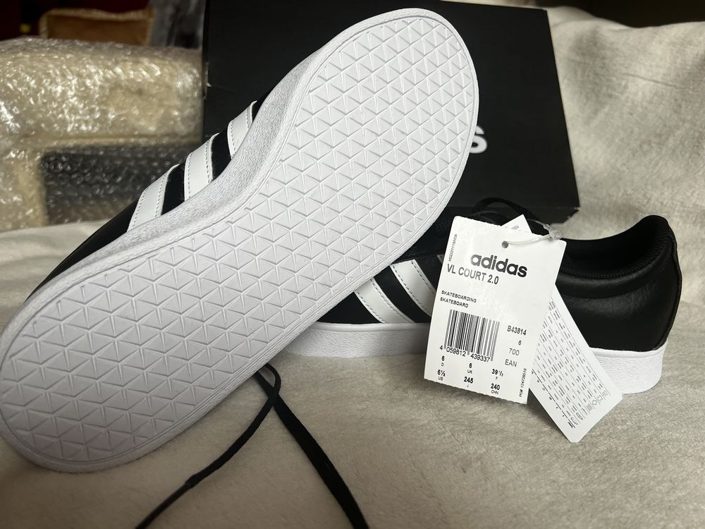 Adidas buty VL Court 2.0 39 1/3 skórzane