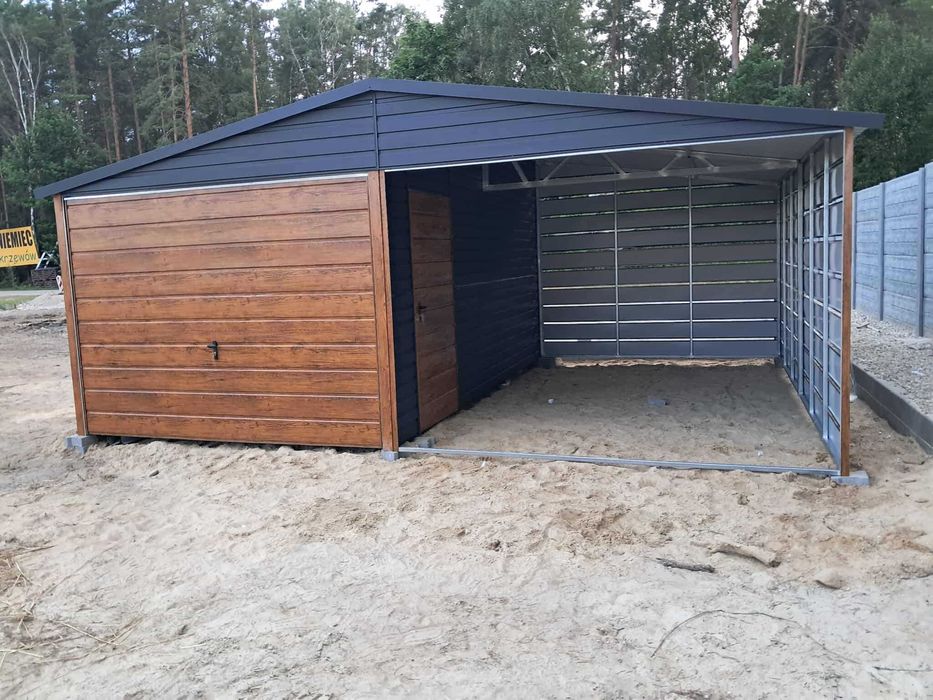 Garaż blaszany, wiata. WZMOCNIONY PROFILAMI. Producent. Cała POLSKA