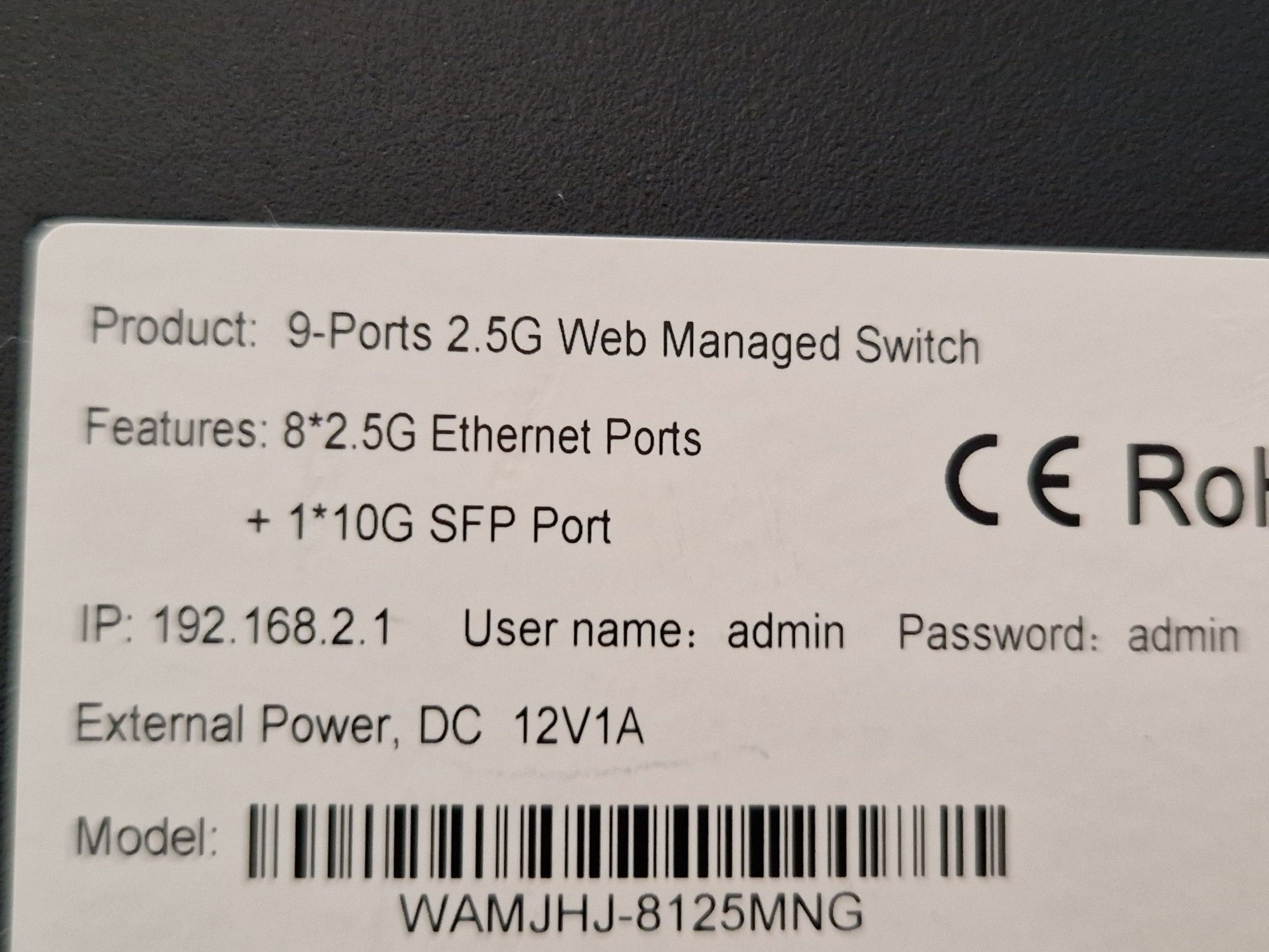 AMPCOM 2.5GbE przełącznik switch 8x2.5gbit + 10gbit SFP+ VLAN