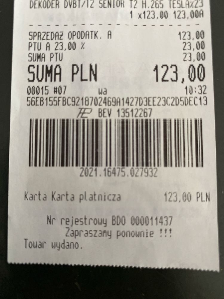 Dekoder Tesla dvb t2 senior