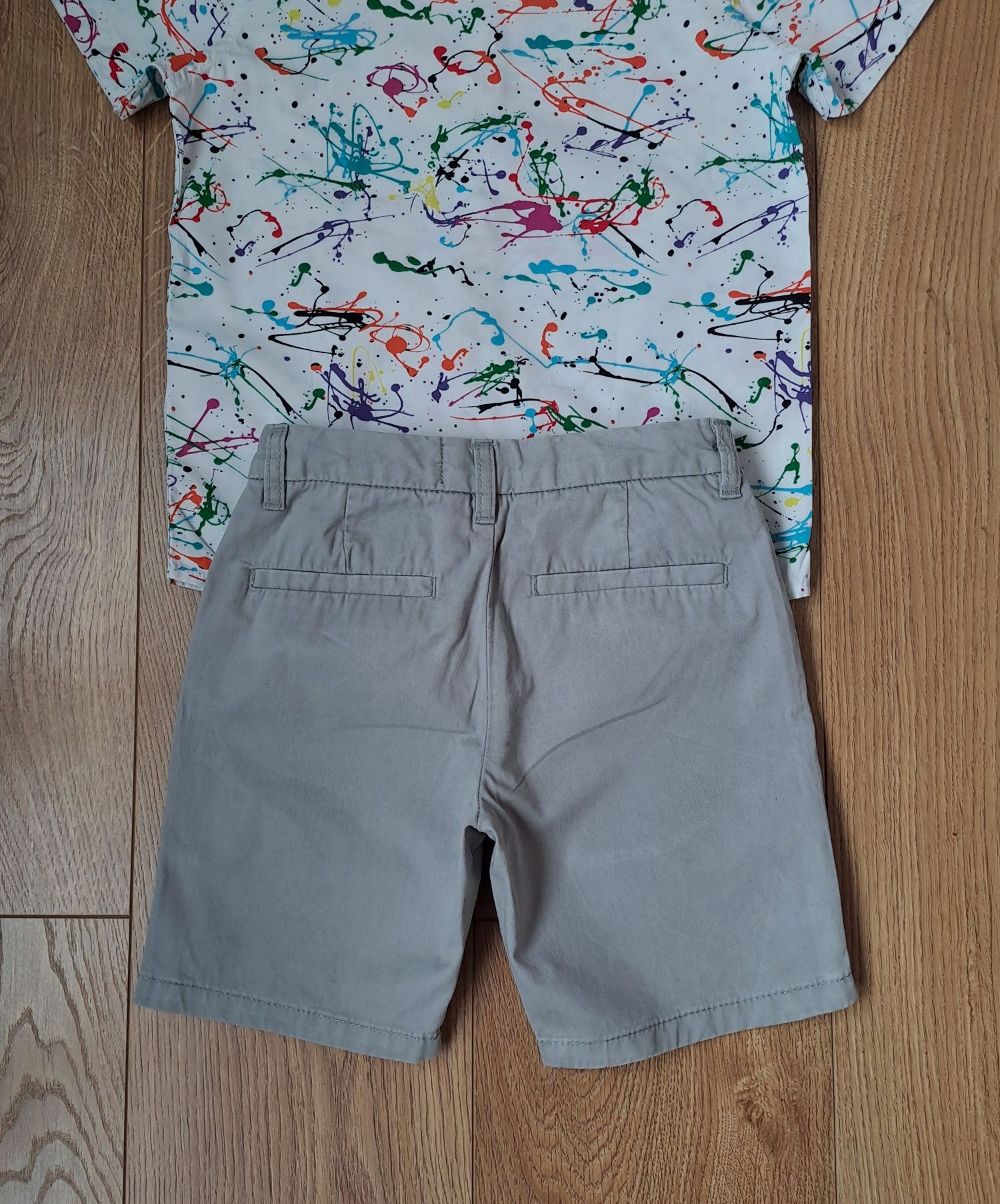 Летний набор для мальчика/рубашка с коротким рукавом/серые шорты