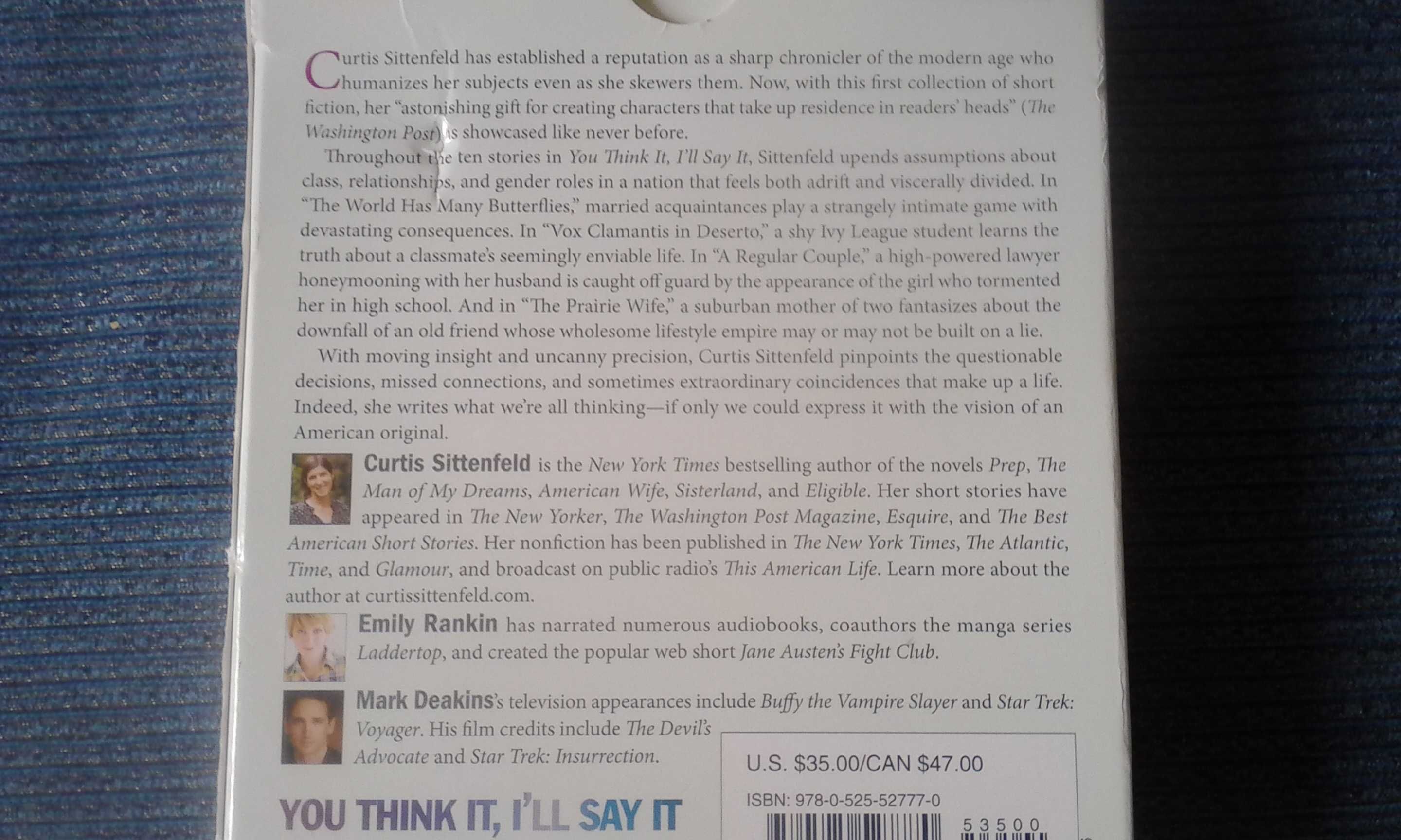 Audiobook You Think It I'll Say It Stories Curtis Sittenfeld, 6 CD ENG