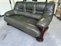 Conjunto sofas em pele natural