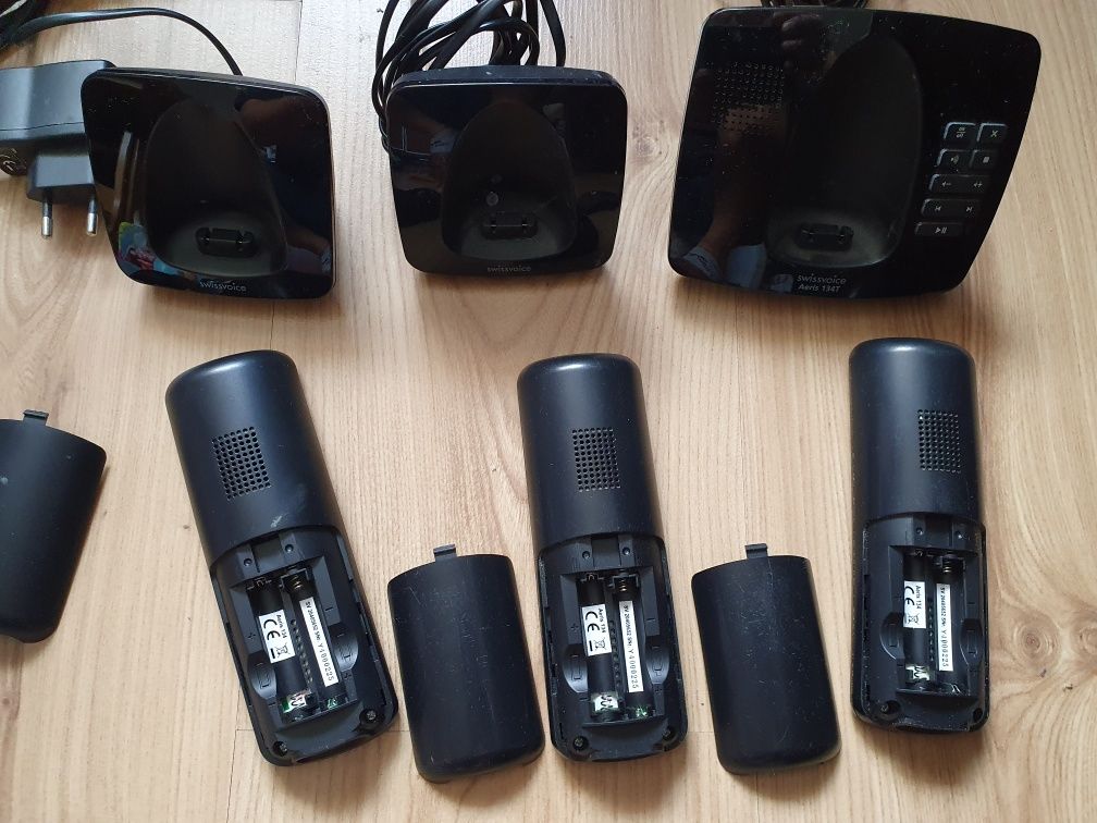Telefon stacjonarny bezprzewodowy zestaw 3 szt.  telefony stacjonarne