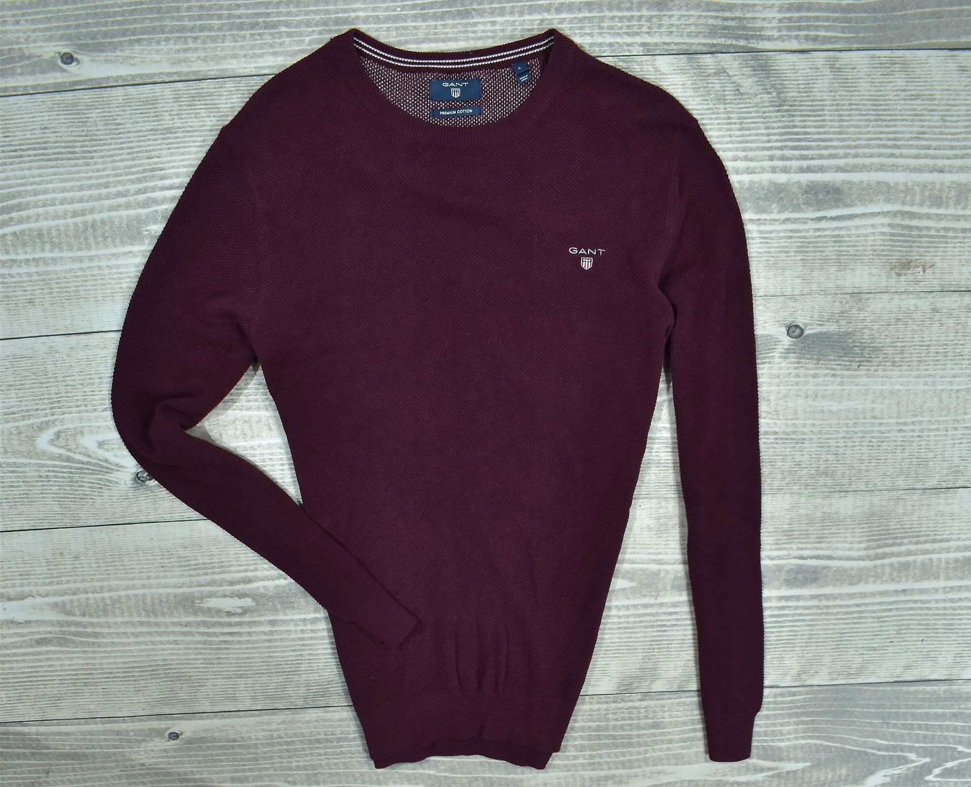 Gant Premium Cotton Bawełniany Sweter Męski / M