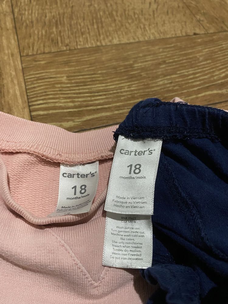 Костюмчик 12-18 мес Carter’s для девочки худи кофта джогеры штаны