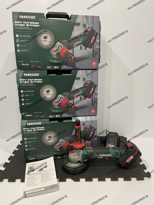 Акумуляторна шліфувальна машина, болгарка Parkside PWSA Німеччина