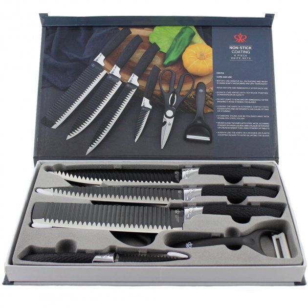 Набір кухонних ножів із сталі 6 предметів Genuine King-B0011, набір но