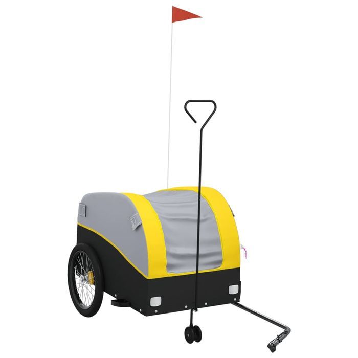 vidaXL Przyczepka rowerowa, czarno-żółta, 45 kg, żelazo