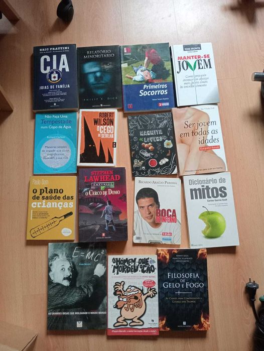 lote de 15 livros variados – ficção, filosofia, humor e saúde