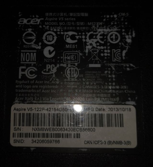 Para venda - Computador portátil monocromático marca ACER