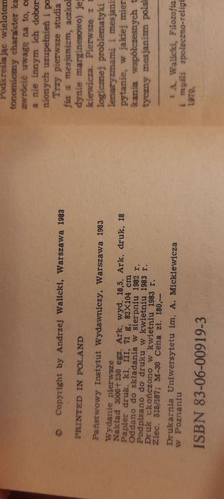 Między filozofią religią i polityką - Andrzej Walicki Wyd I Wa-wa 1983