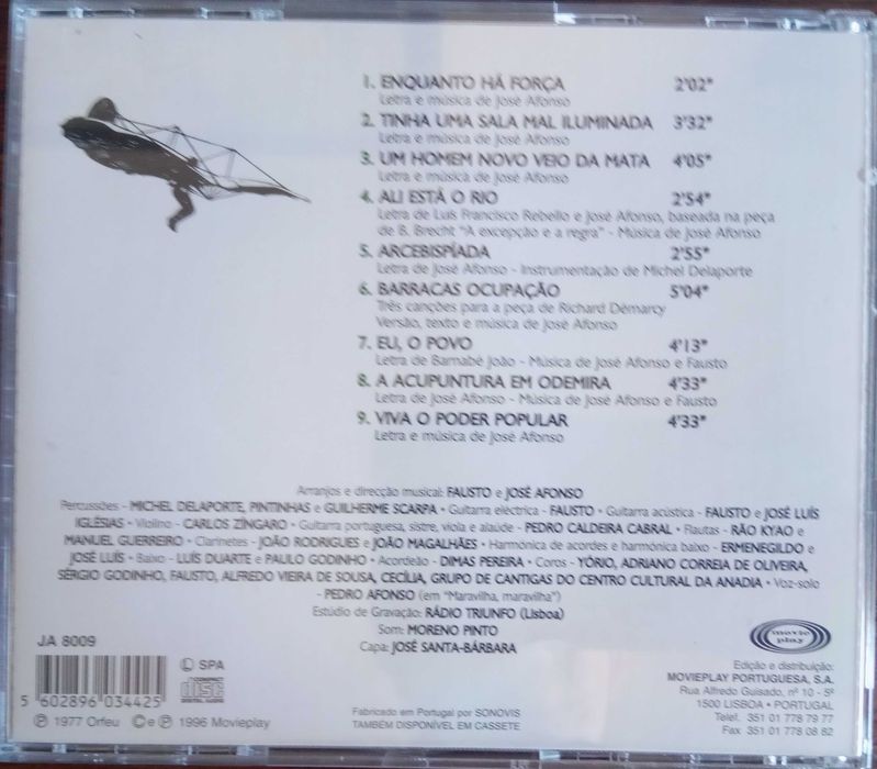 José Afonso	- - - - -		Enquanto Há Força	- - - - -	CD