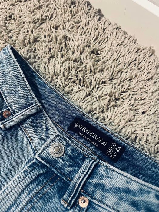 Stradivarius 34 xs baggy jeans spodnie jeansowe dżinsy jasne