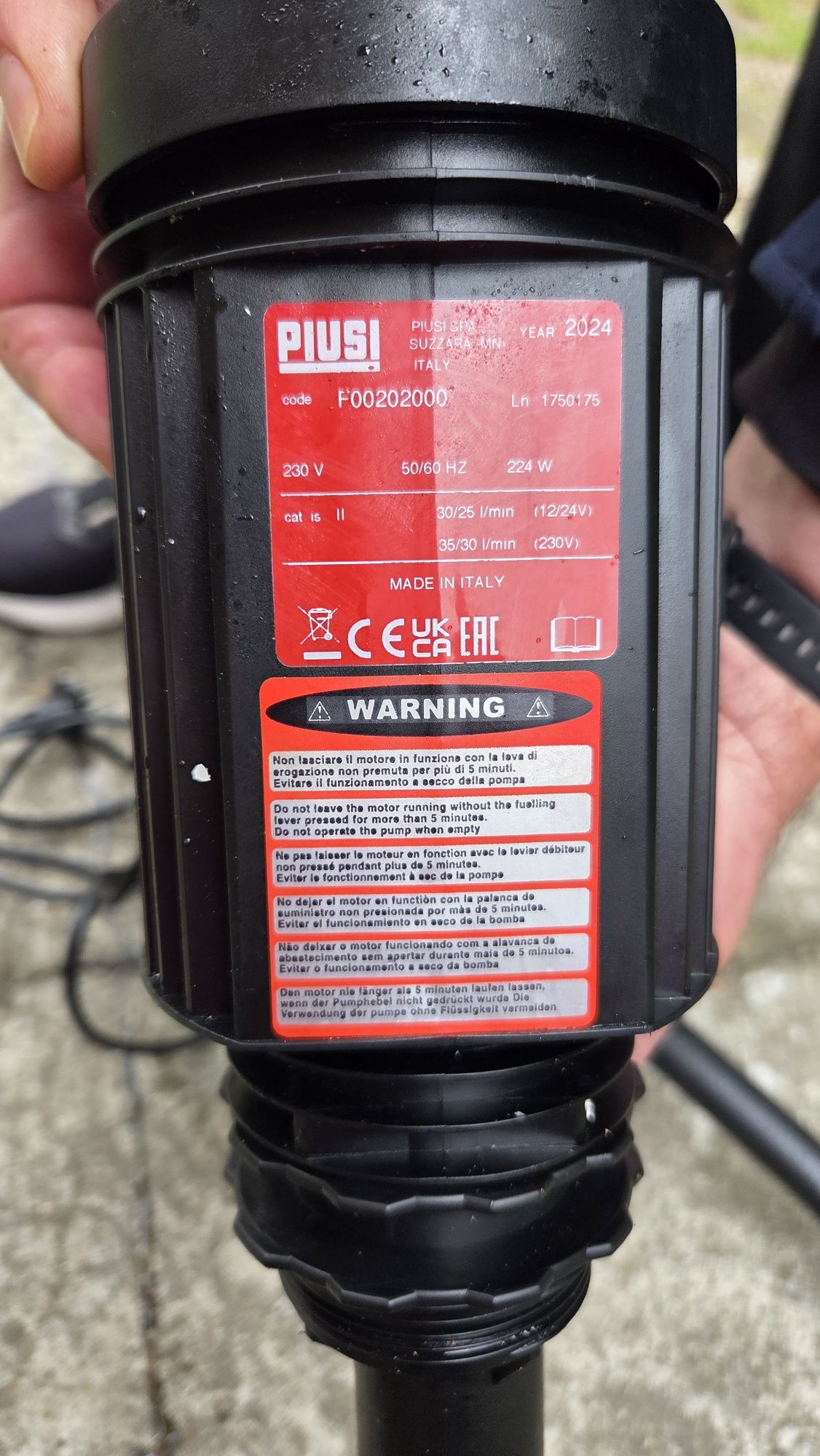 Pompa PIUSI do beczki do oleju napędowego z pistoletem PICO 230 M