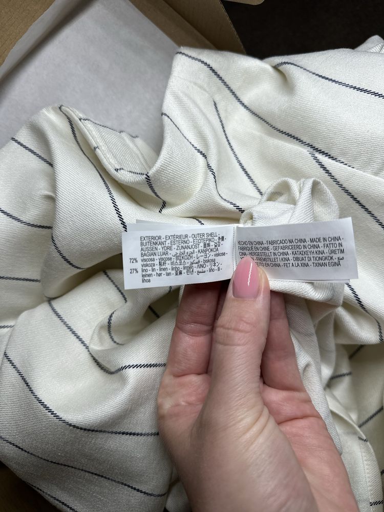 Сукня міді у смужку з льону Zara M