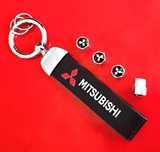 ** NOWY Brelok MITSUBISHI + Nakrętki na wentyle srebrne komplet tuning