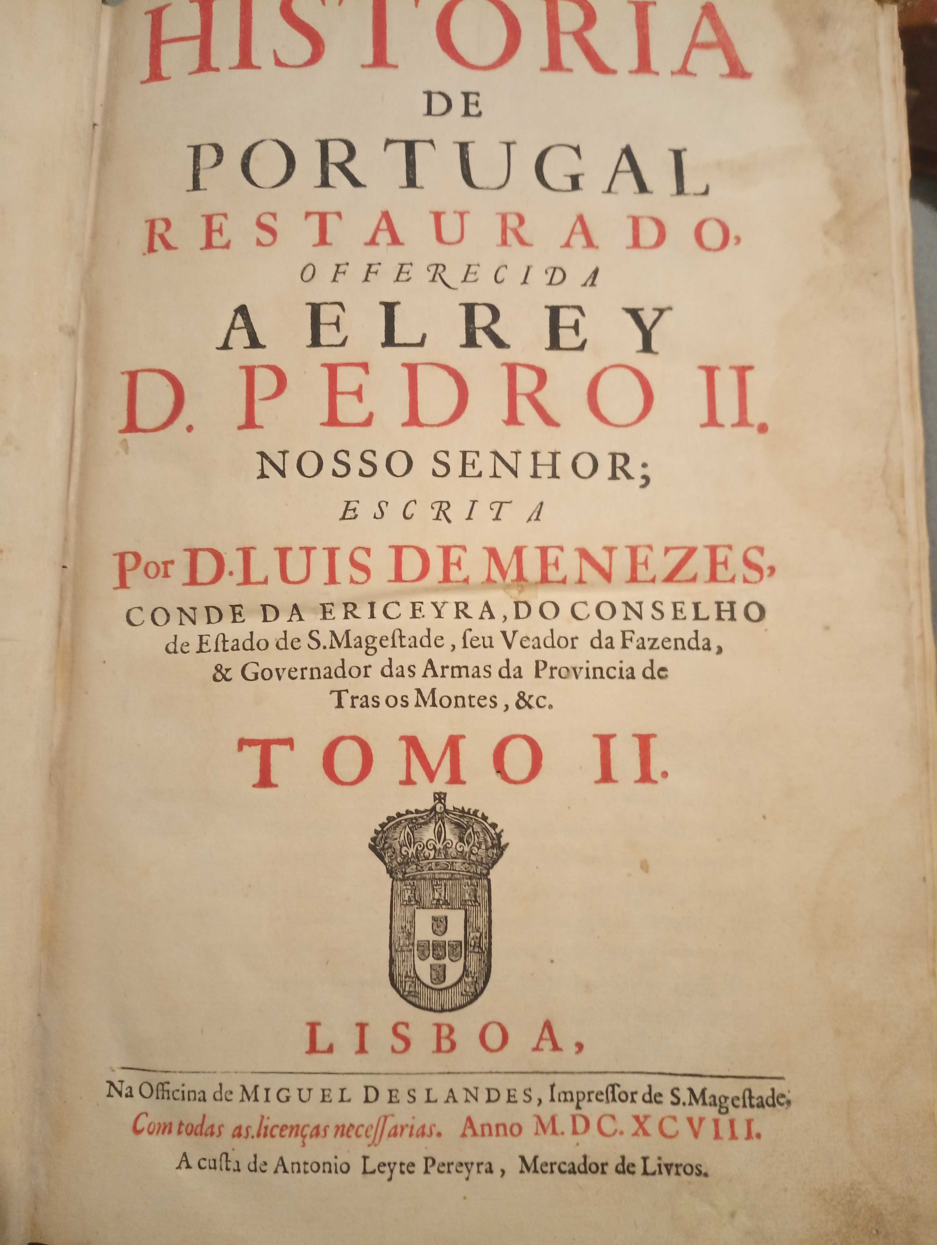 História de Portugal Restaurado, Conde de Ericeira
