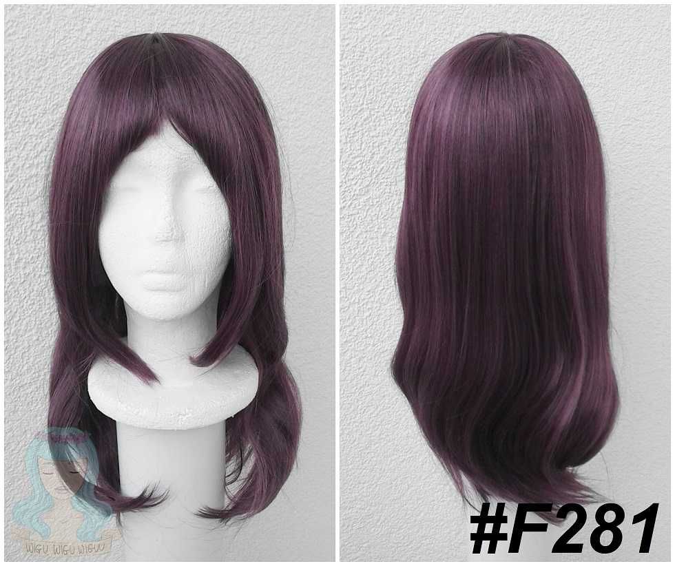 Fioletowa taro peruka z grzywką długa cosplay wig