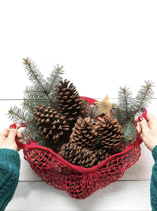 Pinha decorativa para arvore de natal