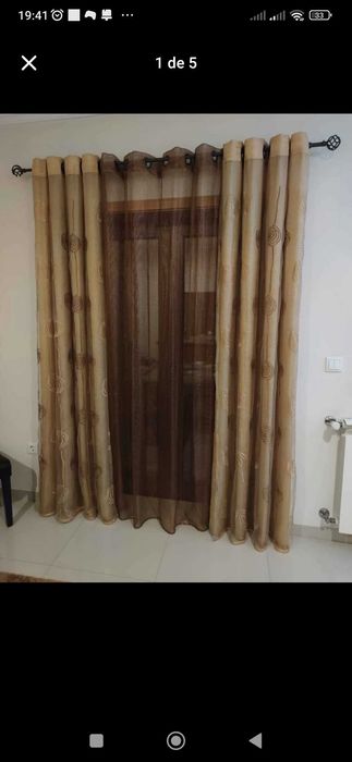 cortinados castanho Conjuntos/ cortinas