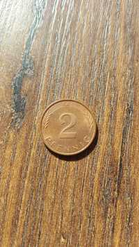 Moneta 2 pfennig Niemcy 1974 i 1992 rok