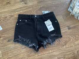 Nowe szorty jeansowe czarne zara z metka M