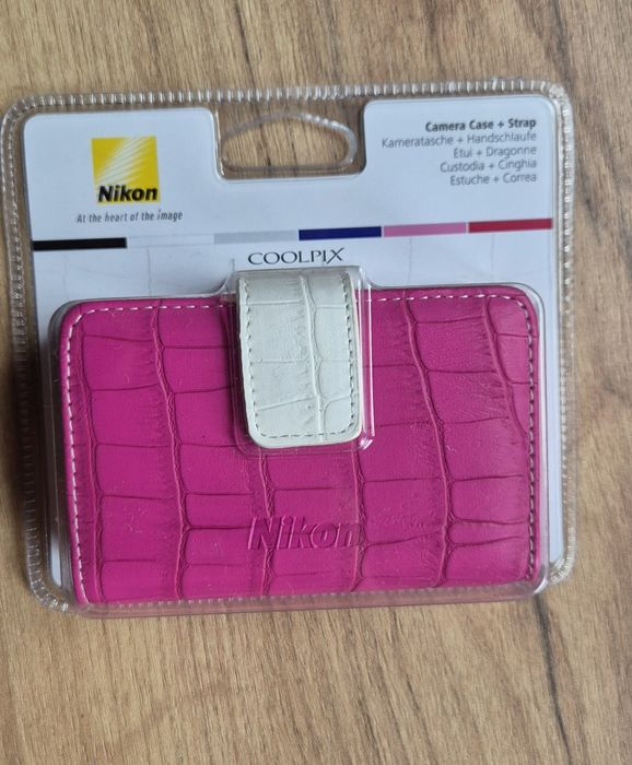 Nowe etui pokrowiec Nikon Coolpix róż imitacja skóry futerał różowy