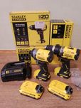 НАБІР: Гайковерт ударний + Дриль ударний DeWALT/STANLEY FATMAX+ ЗП+2А