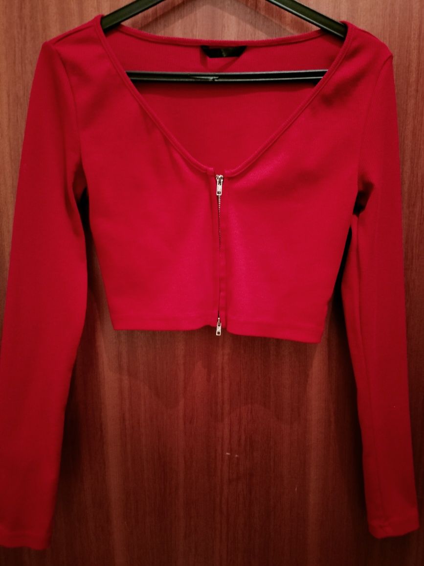 Top/Bolero com fecho, vermelho da Shein S/Novo (com portes)