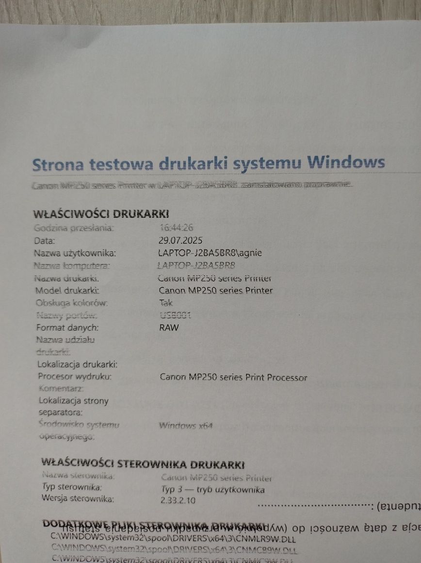 Canon Pixma MP250 Drukarka atramentowa skaner