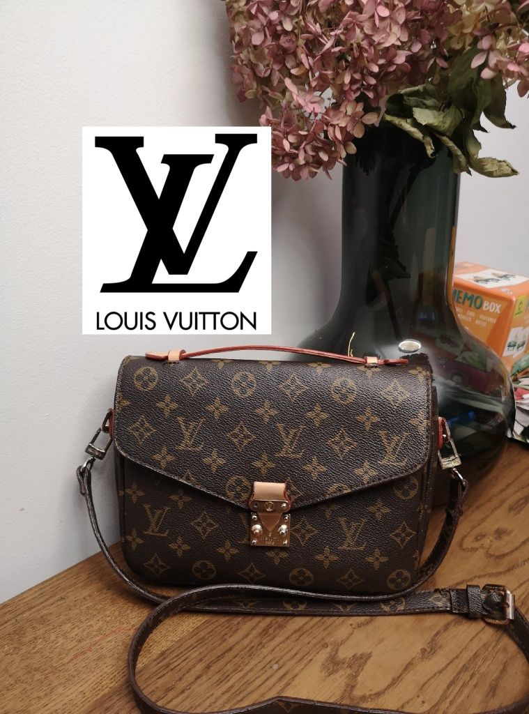 Torebka Louis Vuitton skóra skórzana monogram pochette metis